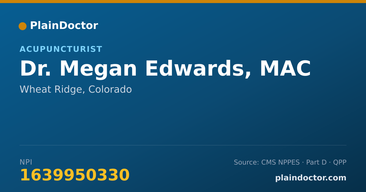 Shareable card for Megan Edwards, MAC - Acupuncturist, Wheat Ridge, CO
