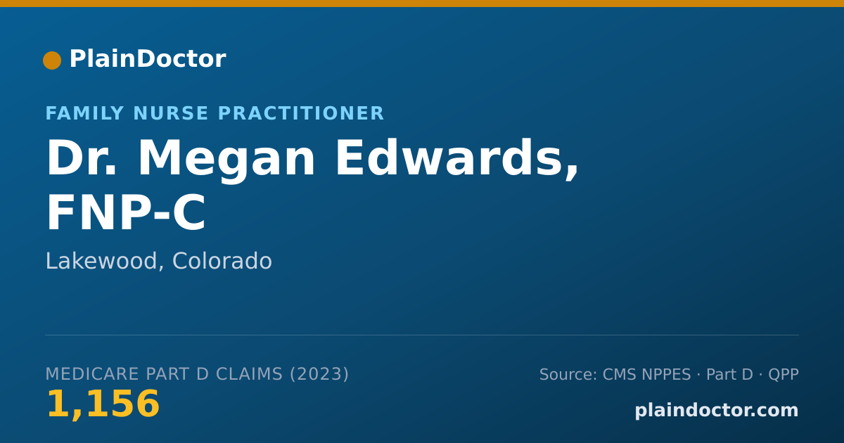 Shareable card for Megan Edwards, FNP-C - Family Nurse Practitioner, Lakewood, CO