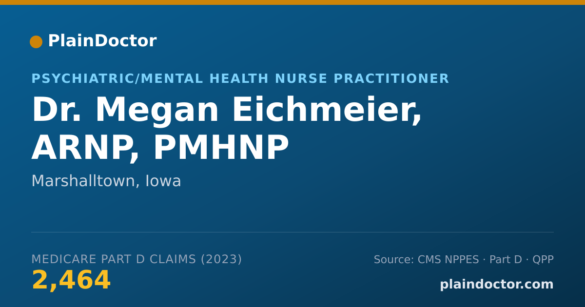 Shareable card for Megan Eichmeier, ARNP, PMHNP - Psychiatric/Mental Health Nurse Practitioner, Marshalltown, IA