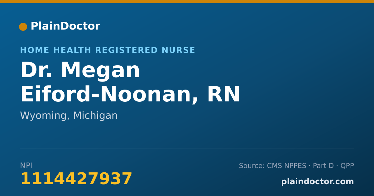 Shareable card for Megan Eiford-Noonan, RN - Home Health Registered Nurse, Wyoming, MI