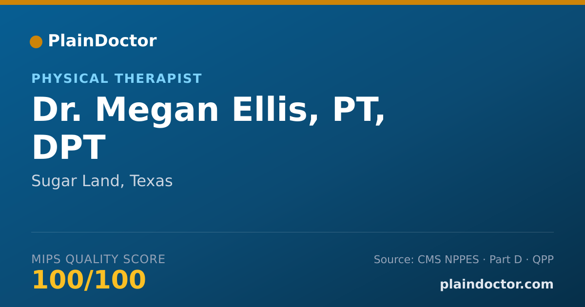 Shareable card for Megan Ellis, PT, DPT - Physical Therapist, Sugar Land, TX