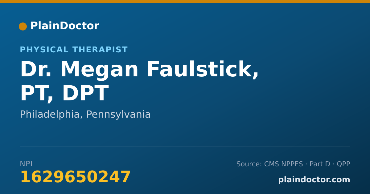 Shareable card for Megan Faulstick, PT, DPT - Physical Therapist, Philadelphia, PA