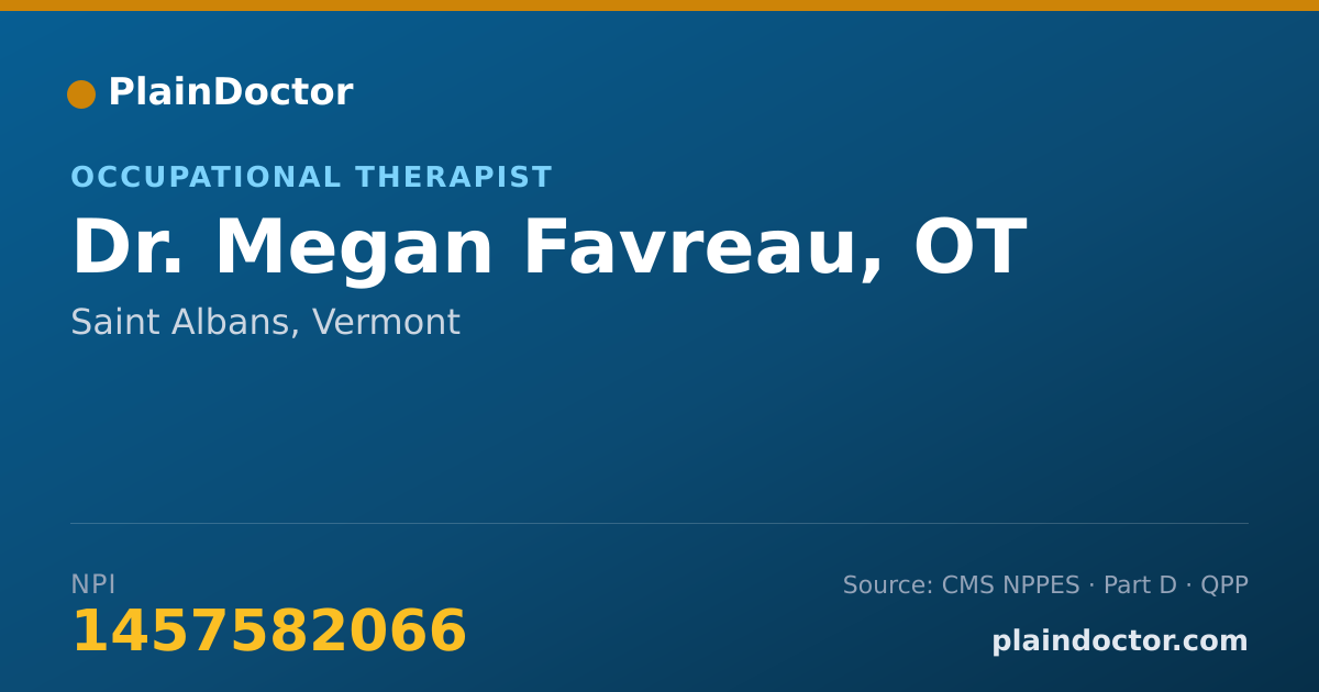 Shareable card for Megan Favreau, OT - Occupational Therapist, Saint Albans, VT