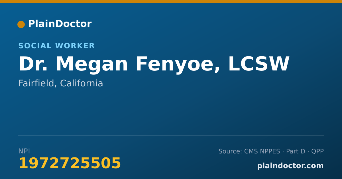 Shareable card for Megan Fenyoe, LCSW - Social Worker, Fairfield, CA