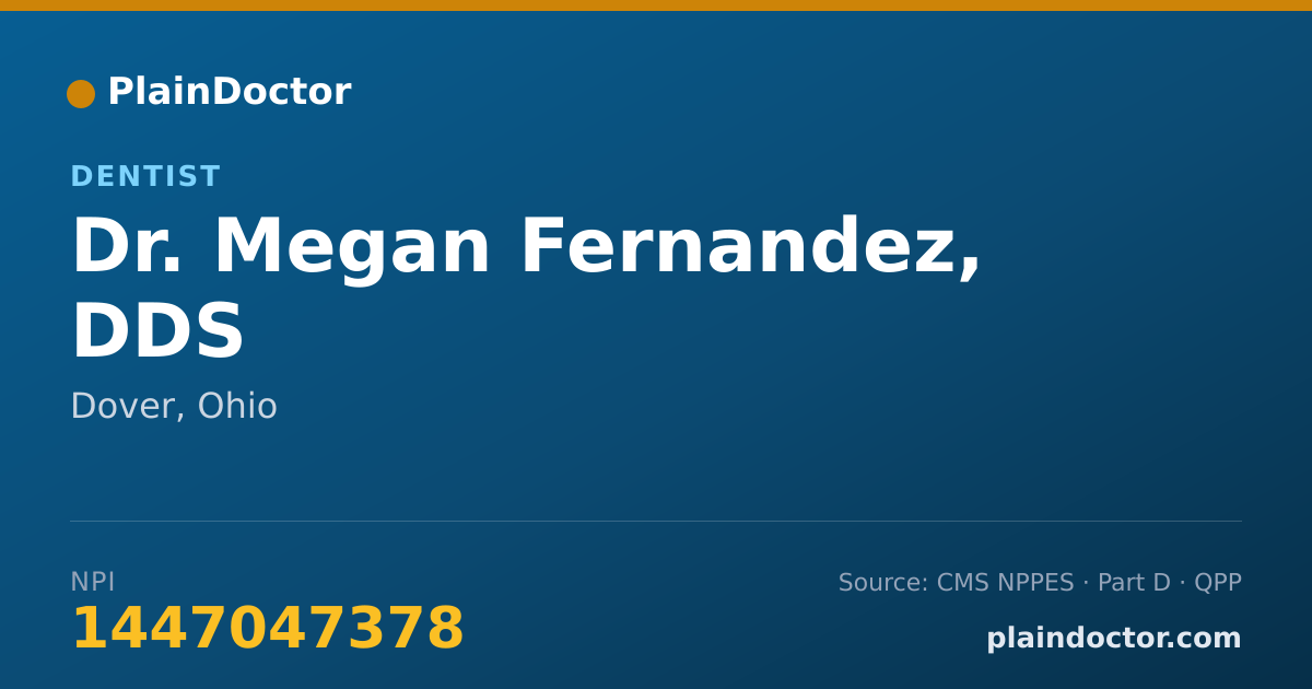 Shareable card for Megan Fernandez, DDS - Dentist, Dover, OH