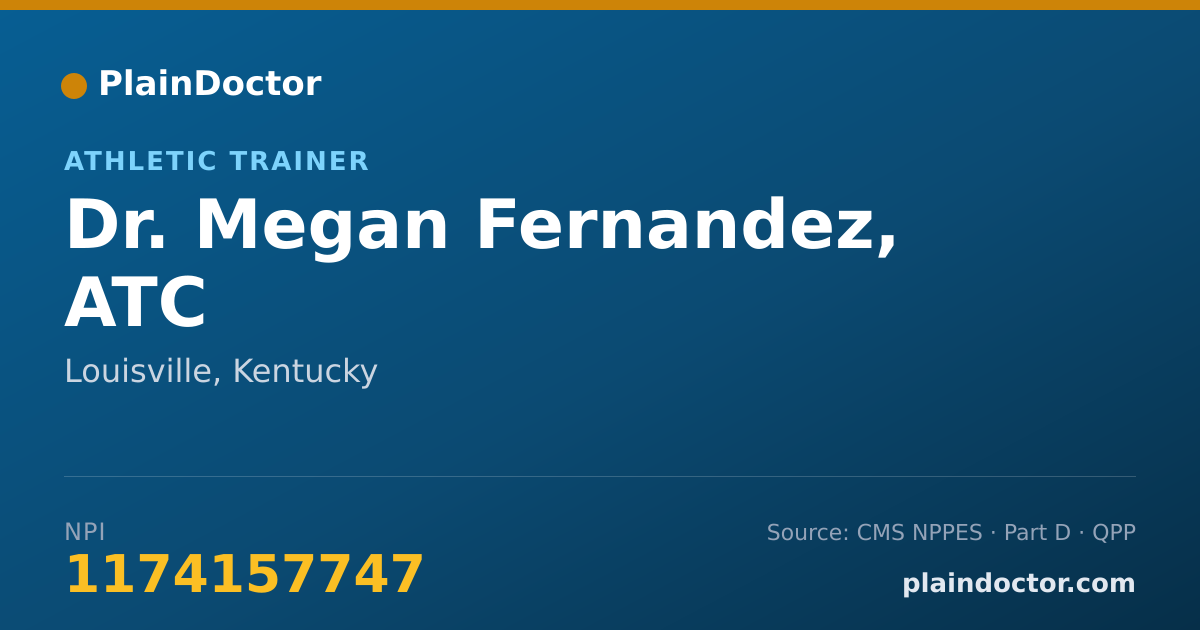 Shareable card for Megan Fernandez, ATC - Athletic Trainer, Louisville, KY