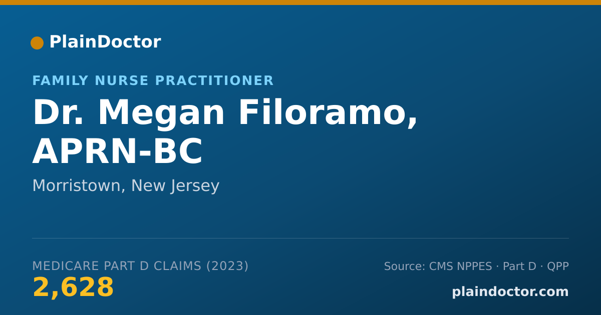 Shareable card for Megan Filoramo, APRN-BC - Family Nurse Practitioner, Morristown, NJ