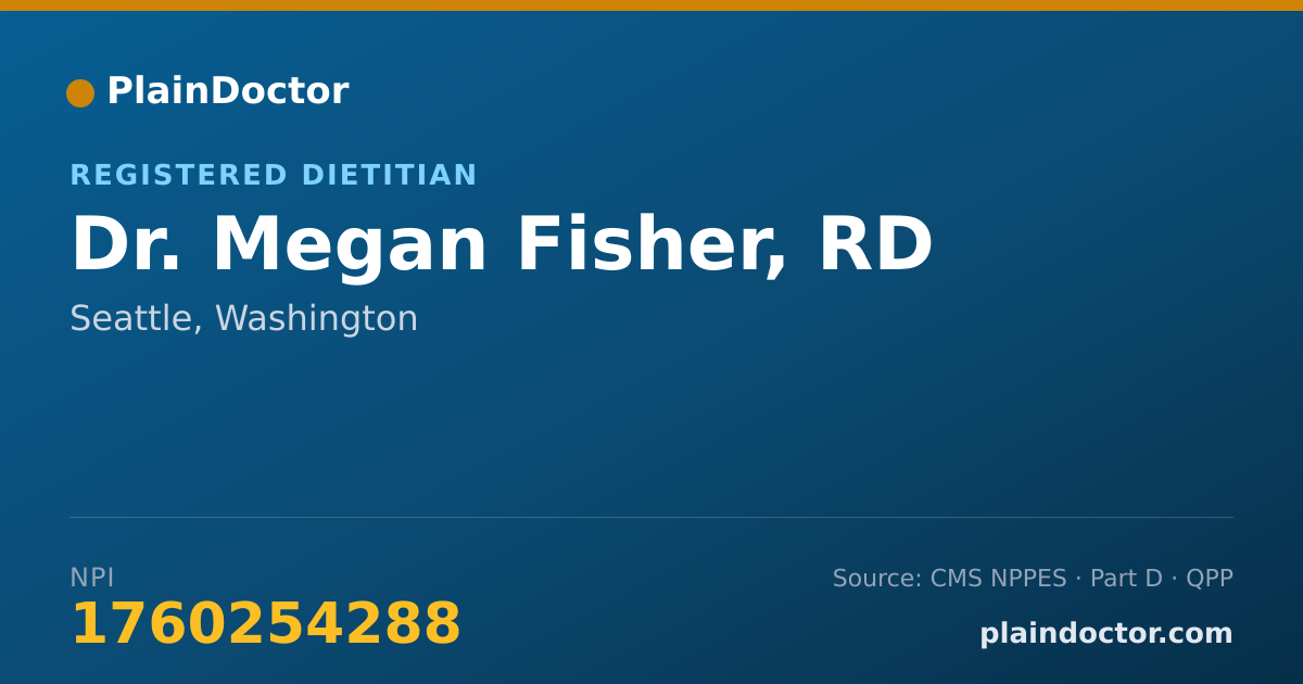Shareable card for Megan Fisher, RD - Registered Dietitian, Seattle, WA