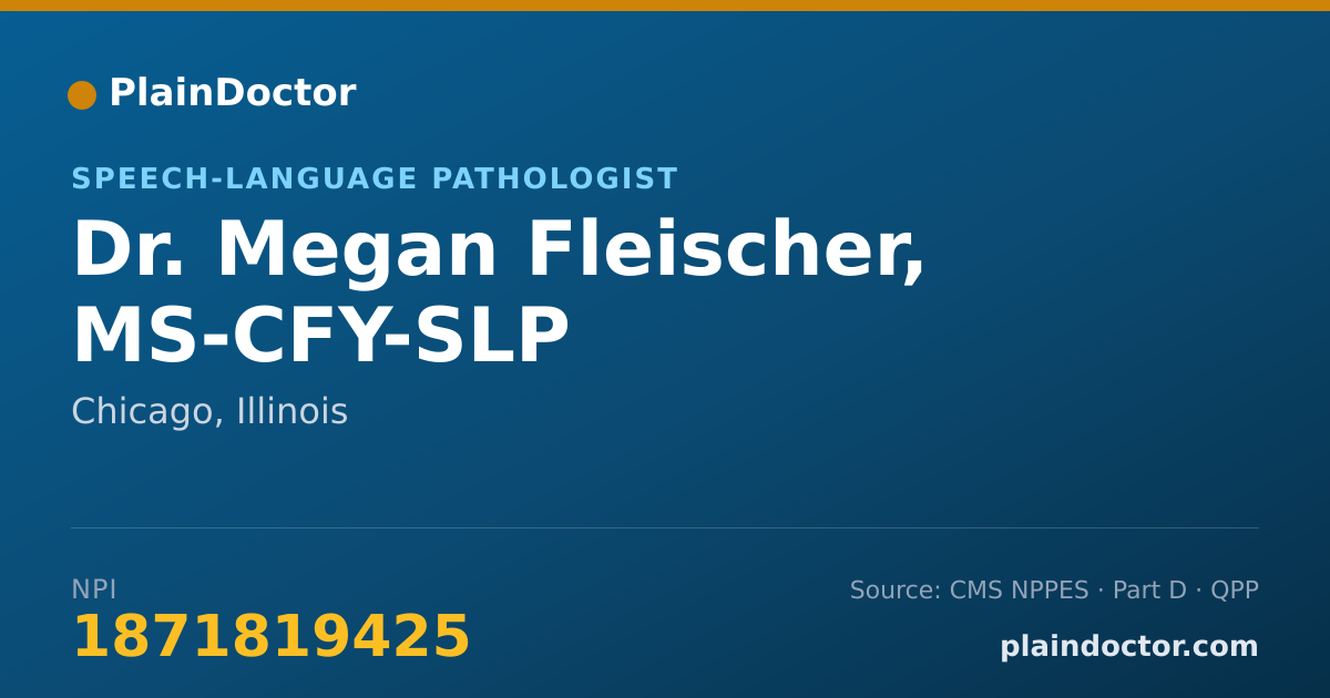 Shareable card for Megan Fleischer, MS-CFY-SLP - Speech-Language Pathologist, Chicago, IL