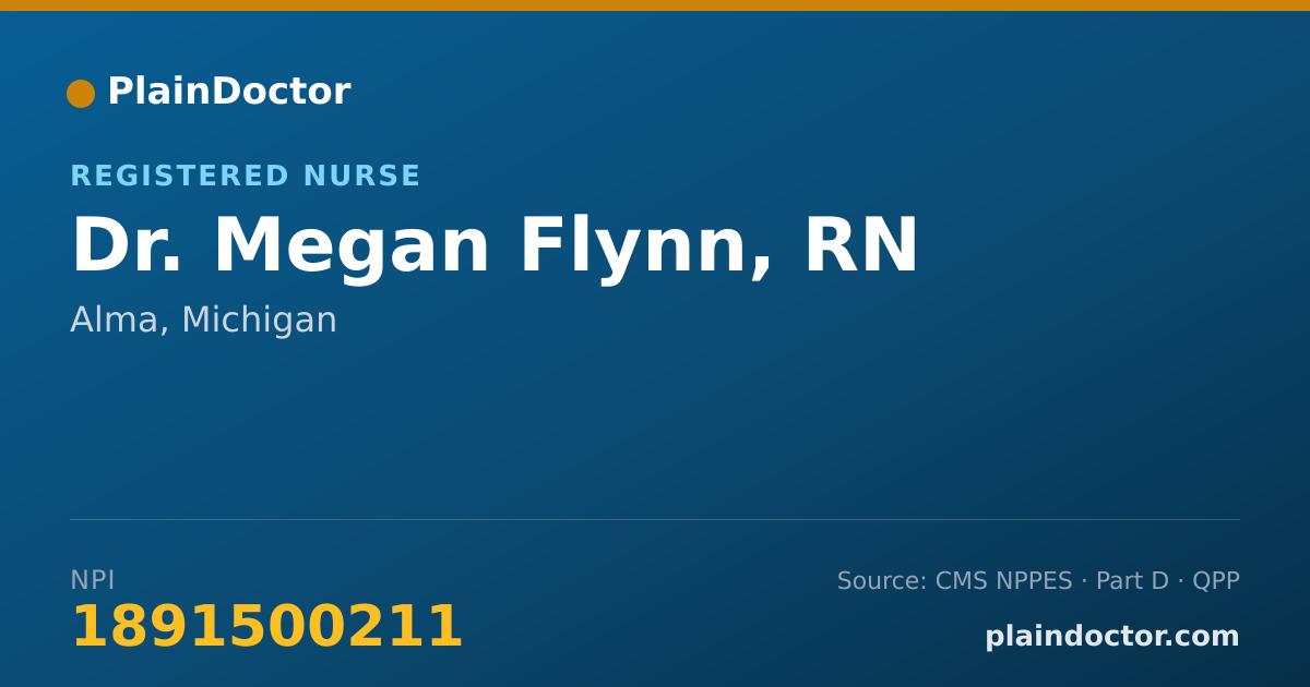 Shareable card for Megan Flynn, RN - Registered Nurse, Alma, MI