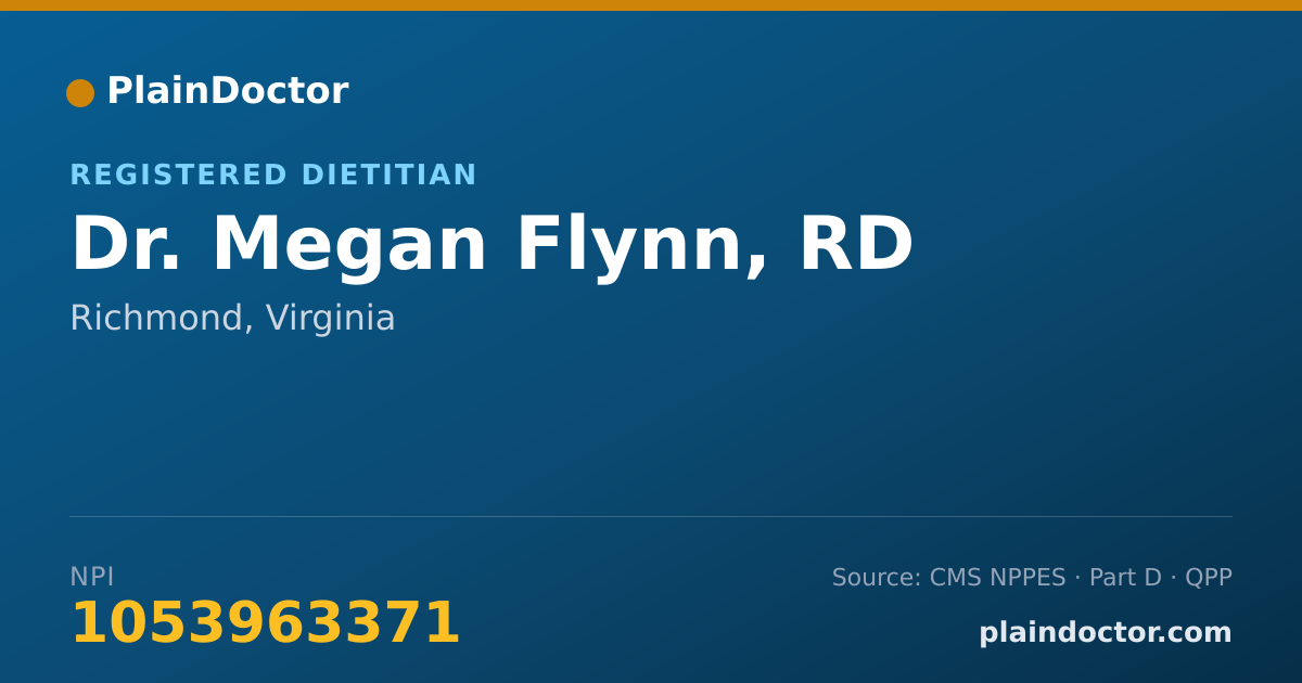 Shareable card for Megan Flynn, RD - Registered Dietitian, Richmond, VA