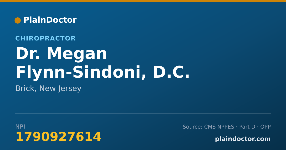 Shareable card for Megan Flynn-Sindoni, D.C. - Chiropractor, Brick, NJ