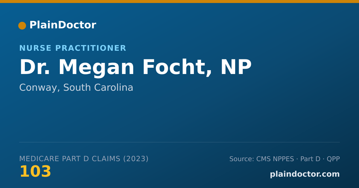 Shareable card for Megan Focht, NP - Nurse Practitioner, Conway, SC
