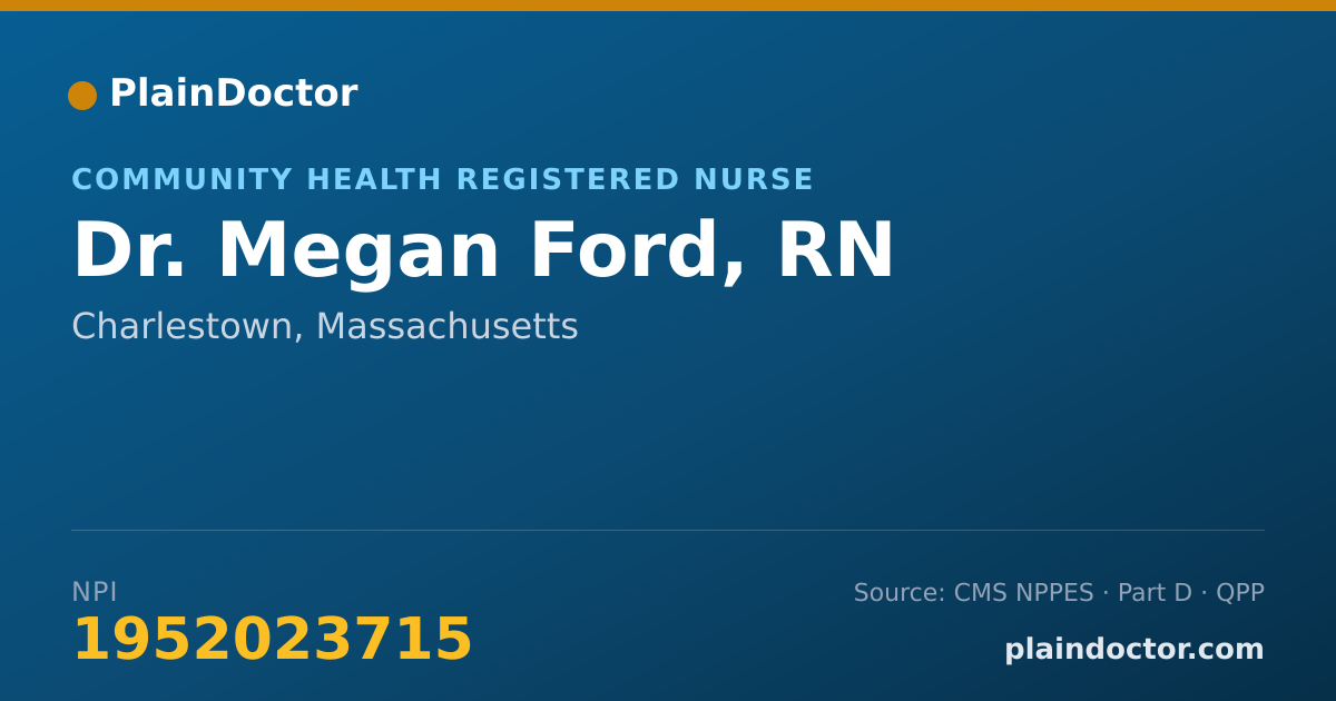 Shareable card for Megan Ford, RN - Community Health Registered Nurse, Charlestown, MA