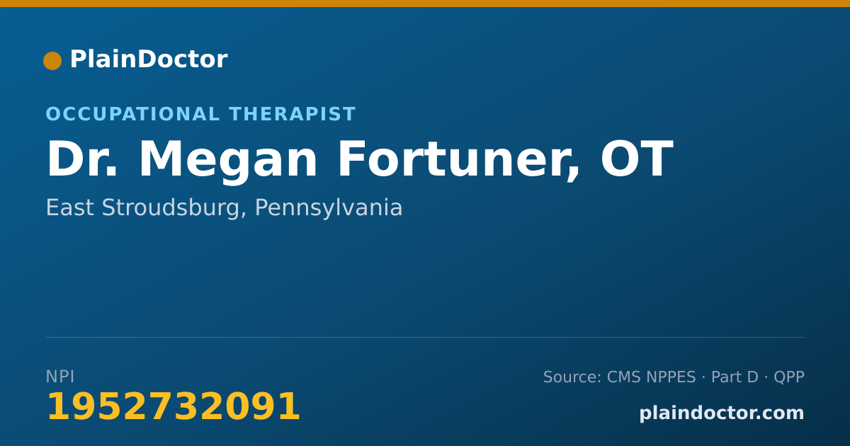 Shareable card for Megan Fortuner, OT - Occupational Therapist, East Stroudsburg, PA