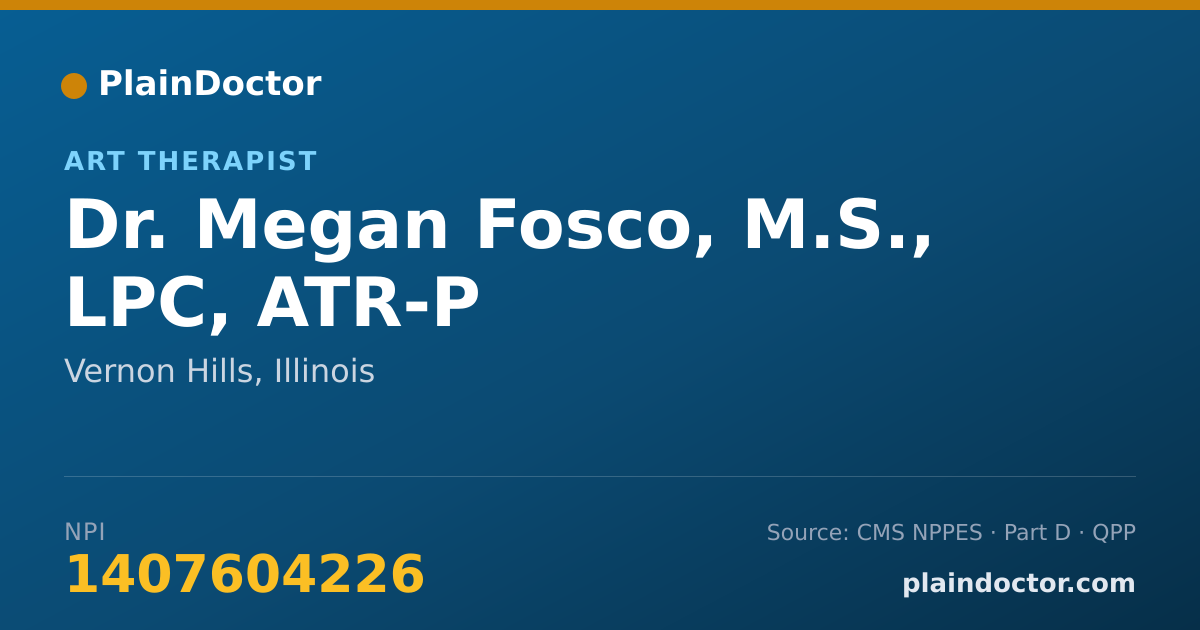 Shareable card for Megan Fosco, M.S., LPC, ATR-P - Art Therapist, Vernon Hills, IL