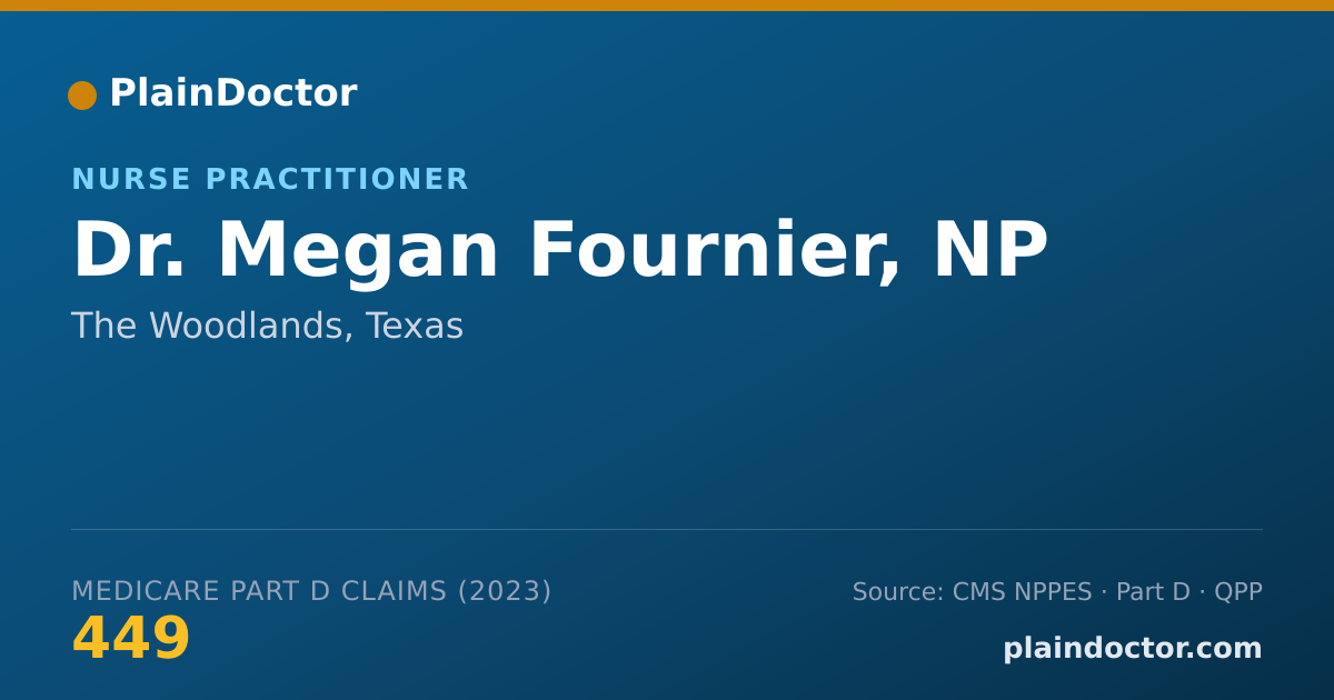 Shareable card for Megan Fournier, NP - Nurse Practitioner, The Woodlands, TX