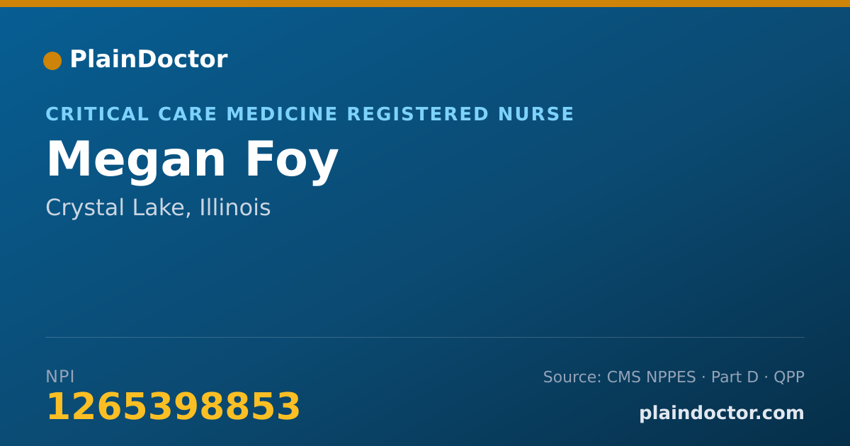 Shareable card for Megan Foy - Critical Care Medicine Registered Nurse, Crystal Lake, IL