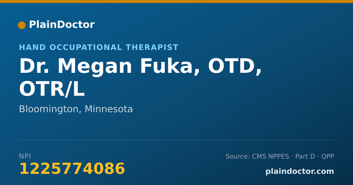 Shareable card for Megan Fuka, OTD, OTR/L - Hand Occupational Therapist, Bloomington, MN
