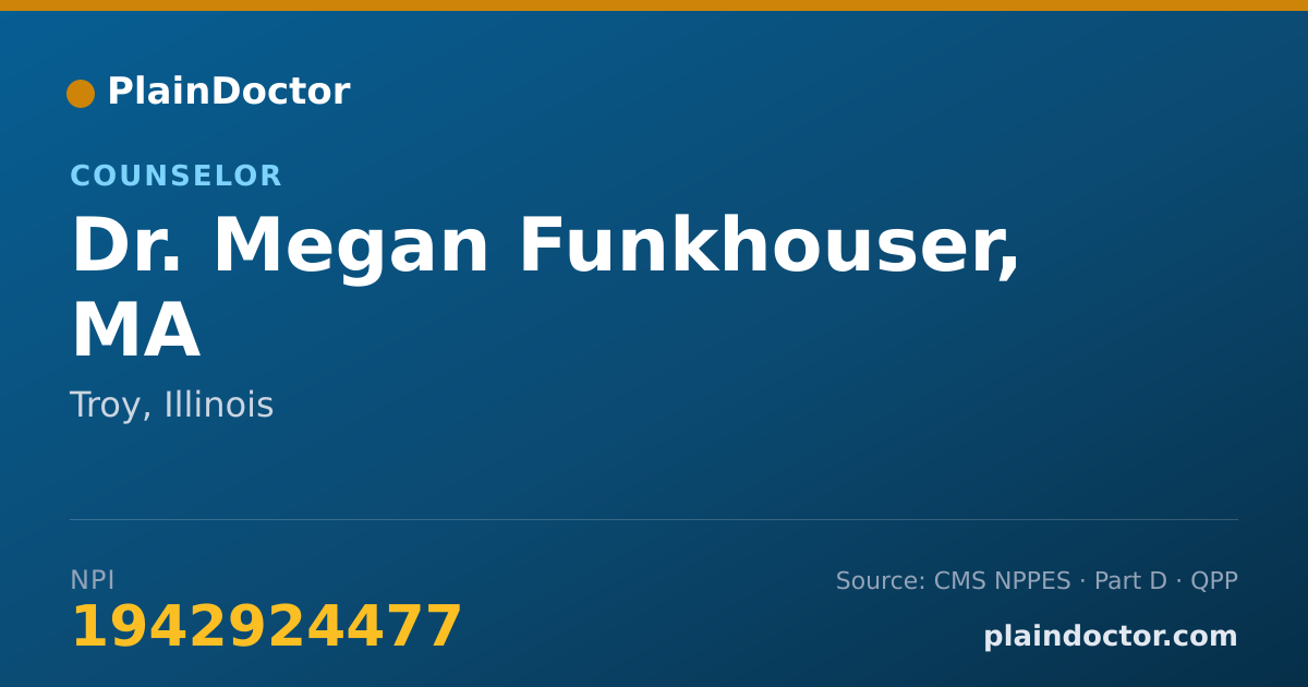 Shareable card for Megan Funkhouser, MA - Counselor, Troy, IL