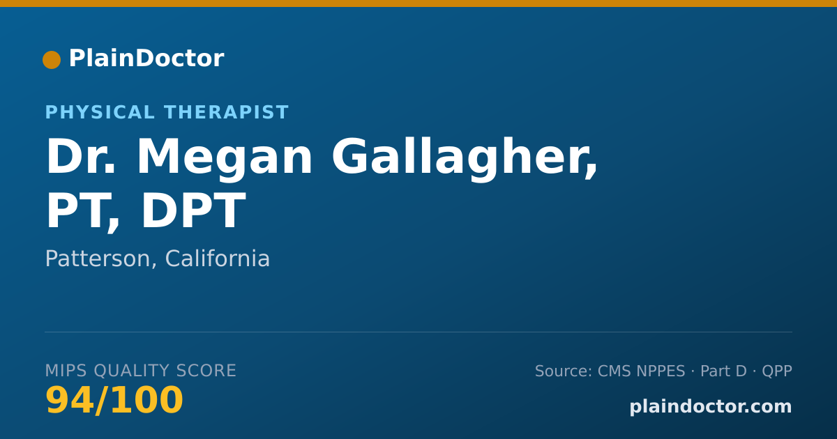 Shareable card for Megan Gallagher, PT, DPT - Physical Therapist, Patterson, CA