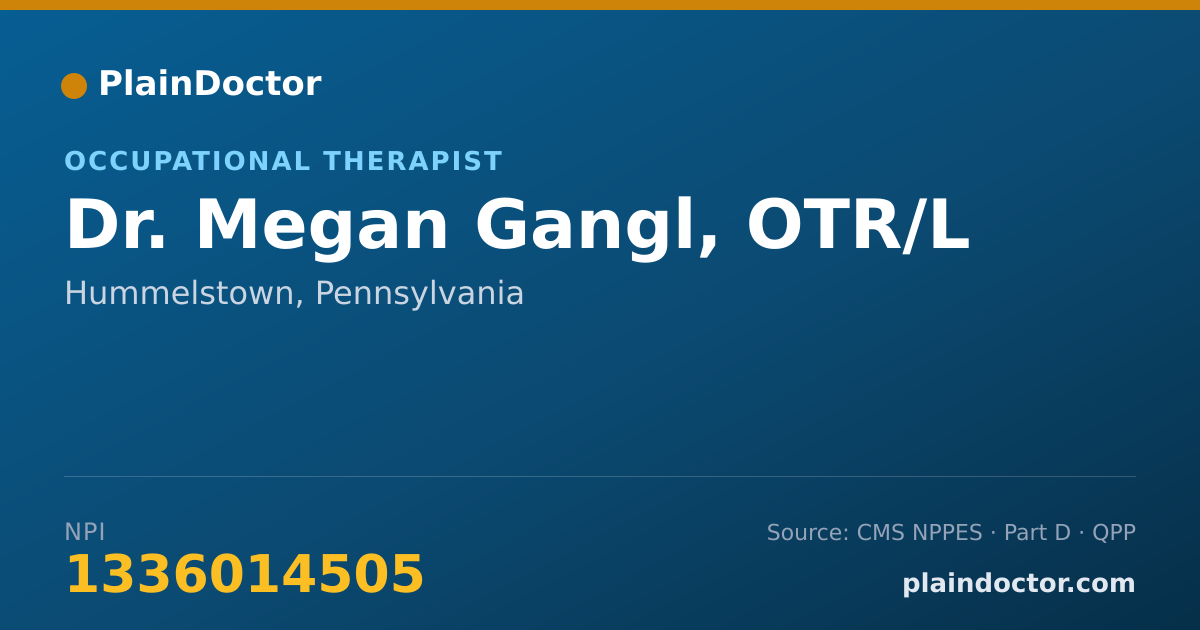 Shareable card for Megan Gangl, OTR/L - Occupational Therapist, Hummelstown, PA