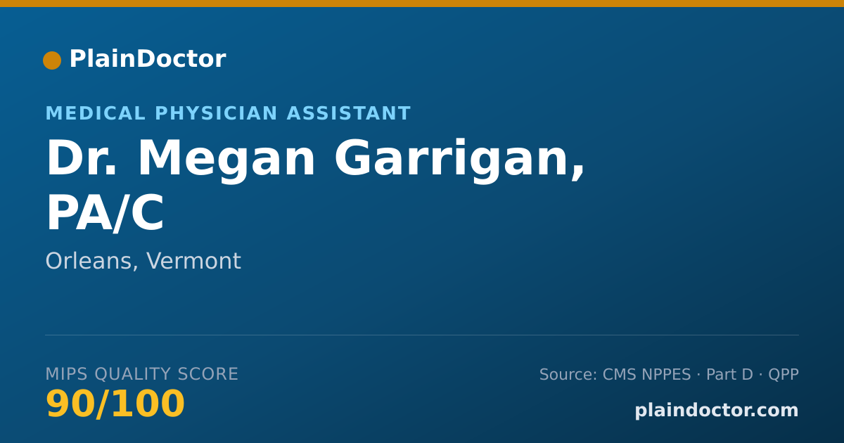 Shareable card for Megan Garrigan, PA/C - Medical Physician Assistant, Orleans, VT