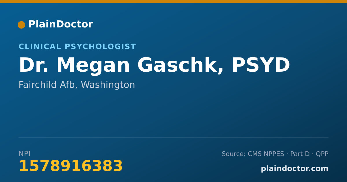 Shareable card for Megan Gaschk, PSYD - Clinical Psychologist, Fairchild Afb, WA
