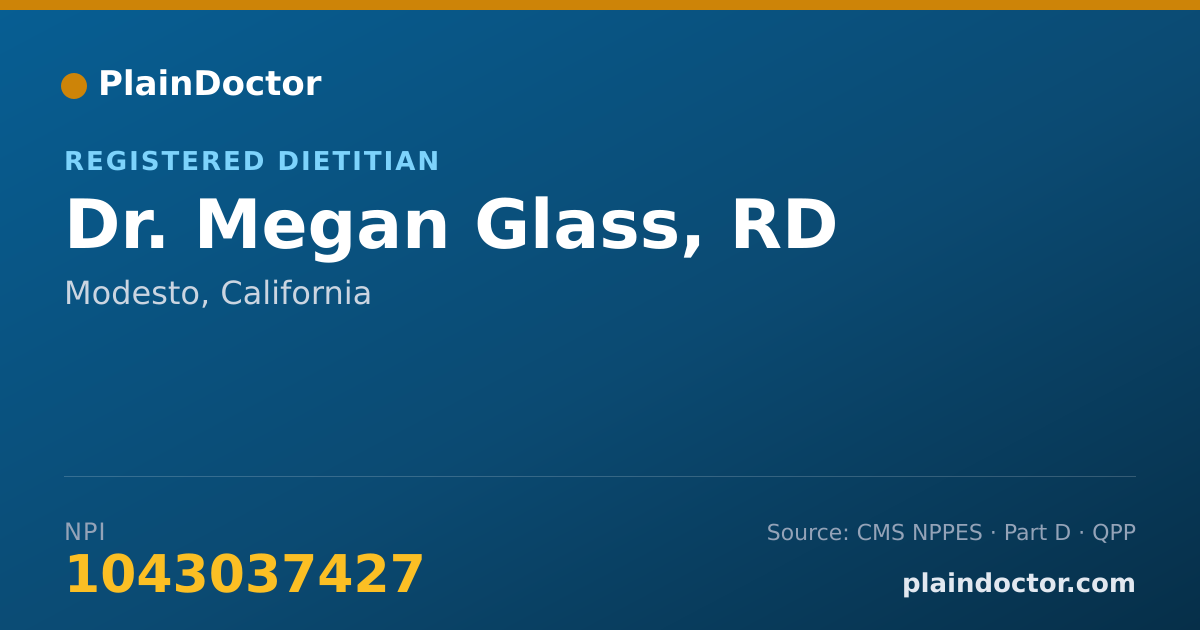 Shareable card for Megan Glass, RD - Registered Dietitian, Modesto, CA