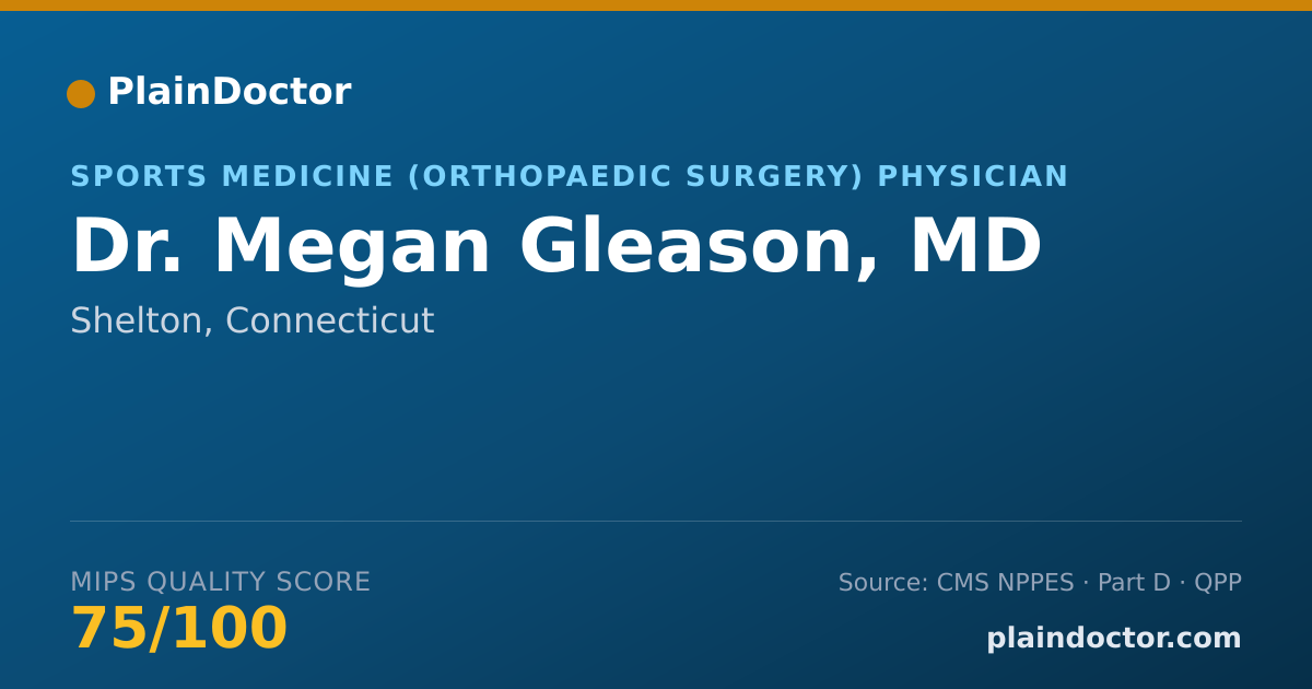 Shareable card for Megan Gleason, MD - Sports Medicine (Orthopaedic Surgery) Physician, Shelton, CT