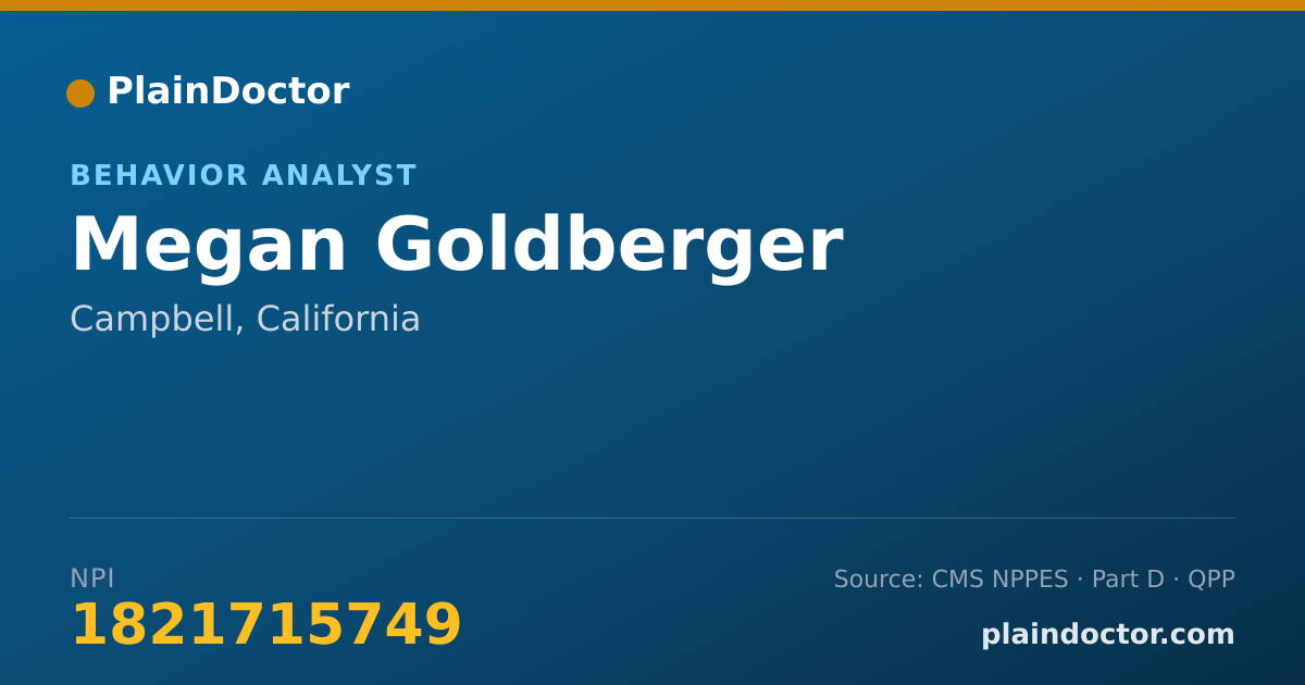 Shareable card for Megan Goldberger - Behavior Analyst, Campbell, CA