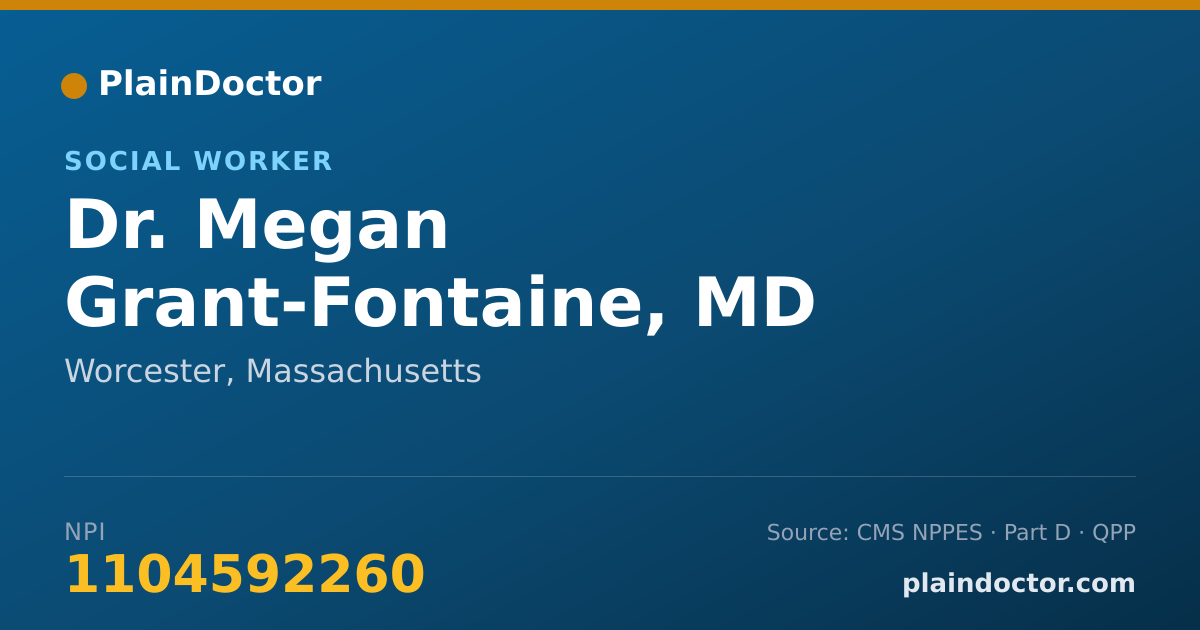 Shareable card for Megan Grant-Fontaine, MD - Social Worker, Worcester, MA