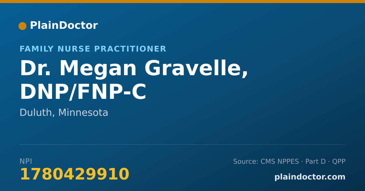 Shareable card for Megan Gravelle, DNP/FNP-C - Family Nurse Practitioner, Duluth, MN