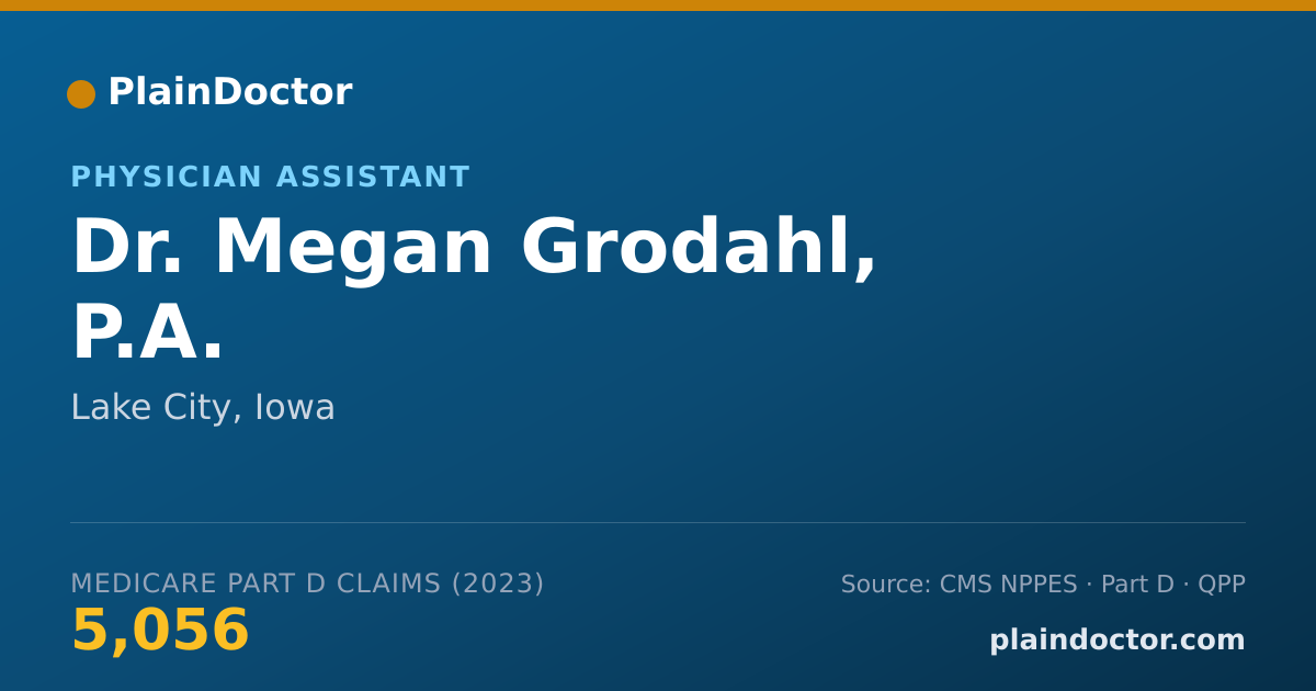 Shareable card for Megan Grodahl, P.A. - Physician Assistant, Lake City, IA