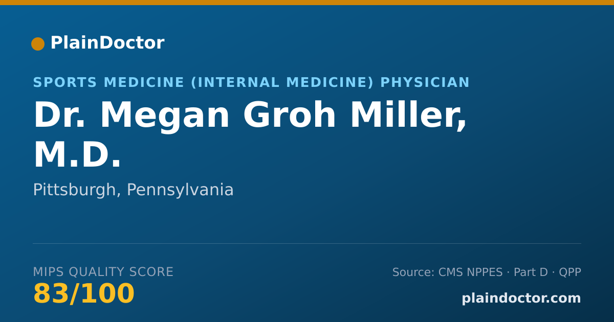 Shareable card for Megan Groh Miller, M.D. - Sports Medicine (Internal Medicine) Physician, Pittsburgh, PA