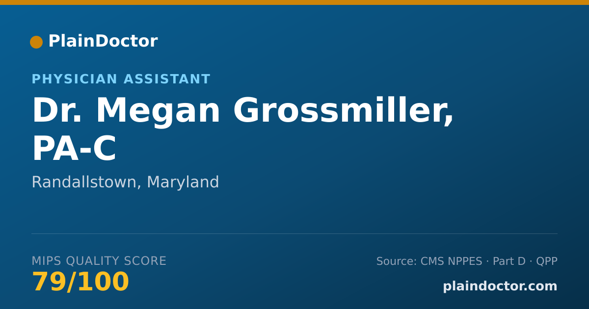 Shareable card for Megan Grossmiller, PA-C - Physician Assistant, Randallstown, MD
