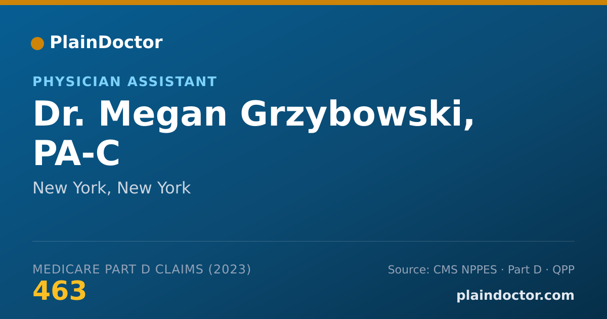 Shareable card for Megan Grzybowski, PA-C - Physician Assistant, New York, NY