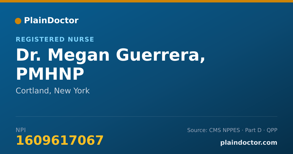 Shareable card for Megan Guerrera, PMHNP - Registered Nurse, Cortland, NY