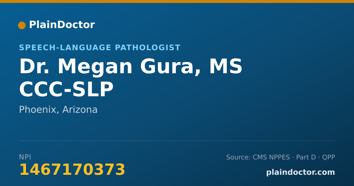 Shareable card for Megan Gura, MS CCC-SLP - Speech-Language Pathologist, Phoenix, AZ