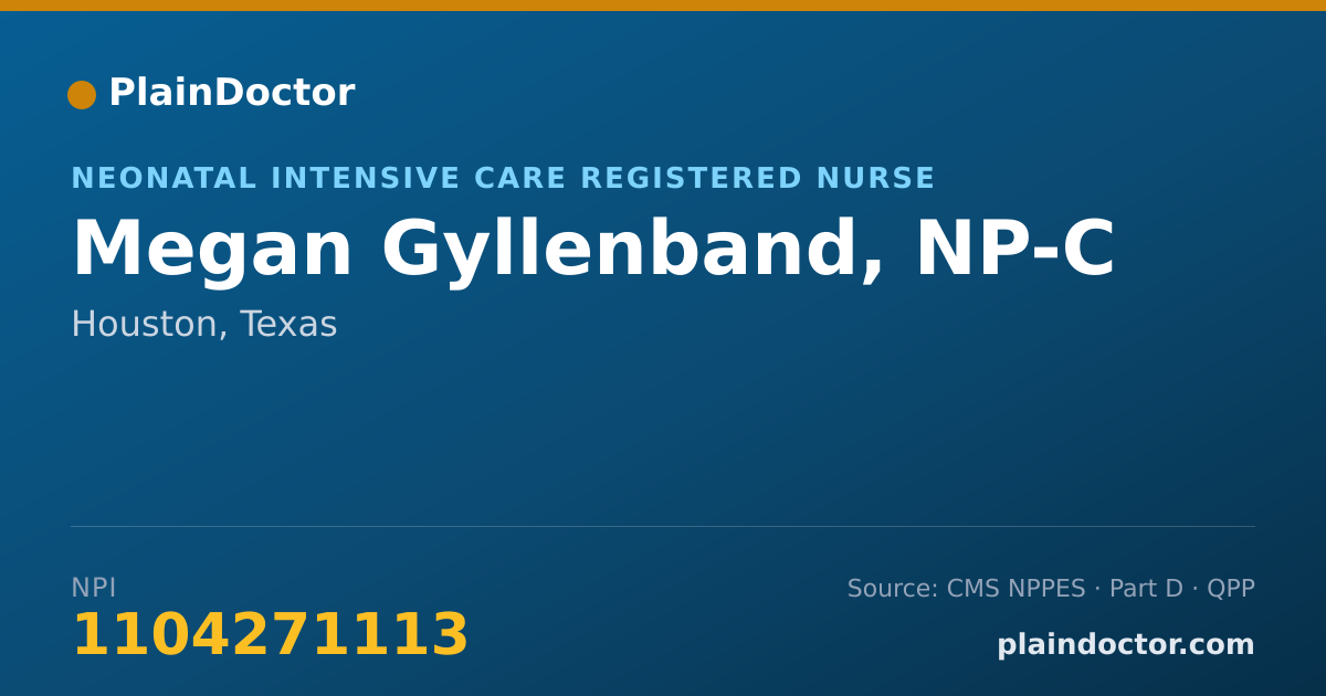 Shareable card for Megan Gyllenband, NP-C - Neonatal Intensive Care Registered Nurse, Houston, TX
