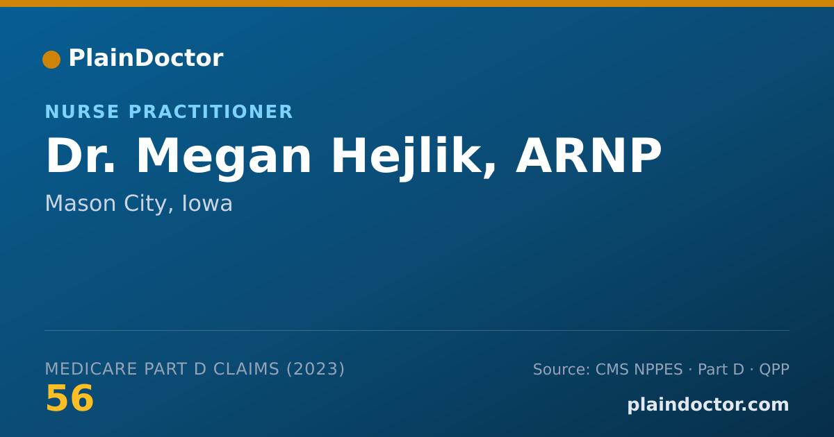 Shareable card for Megan Hejlik, ARNP - Nurse Practitioner, Mason City, IA