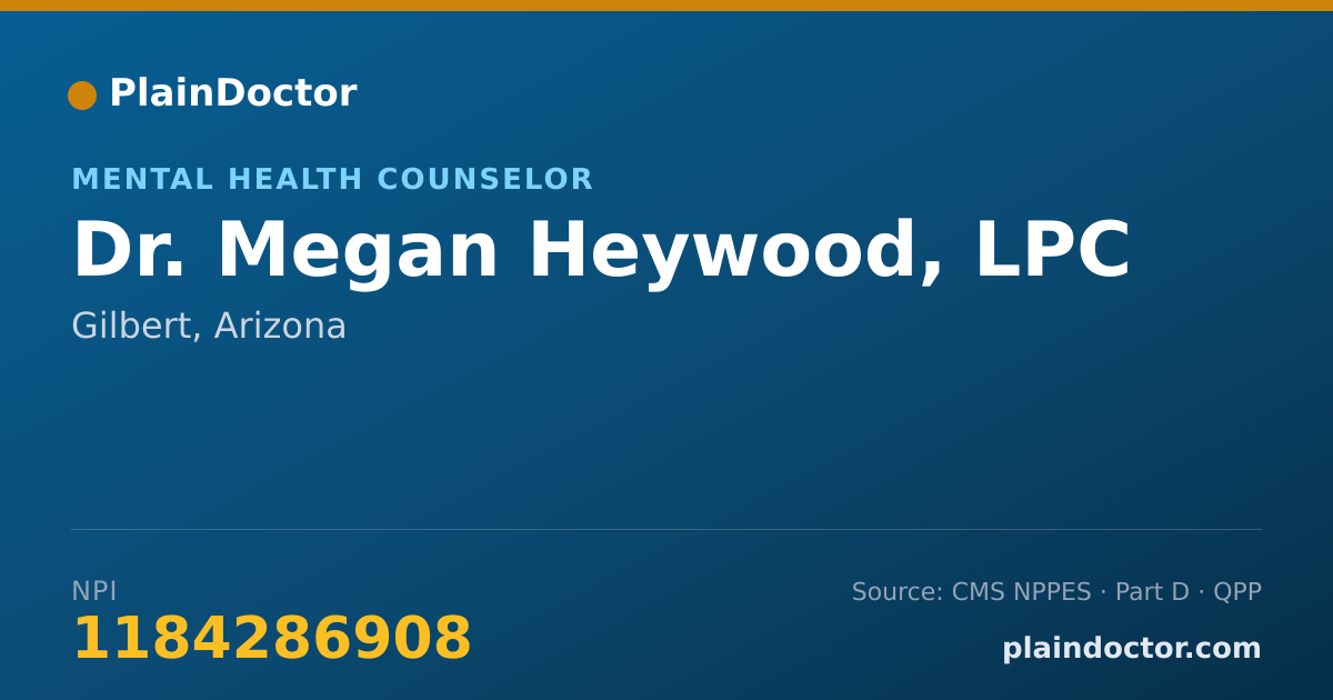 Shareable card for Megan Heywood, LPC - Mental Health Counselor, Gilbert, AZ