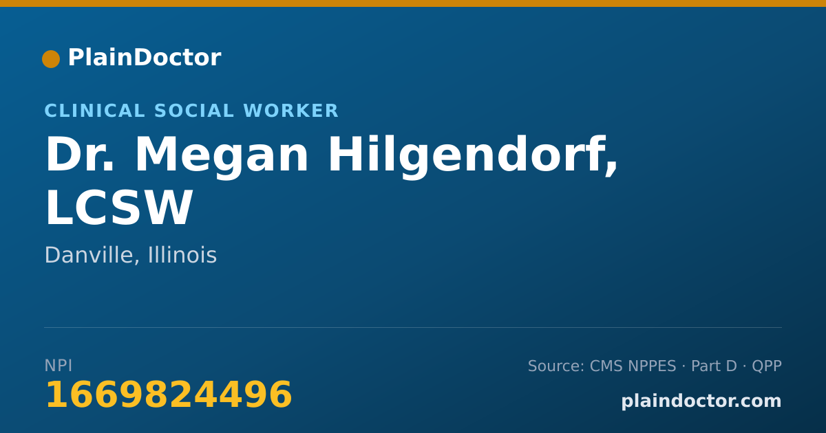 Shareable card for Megan Hilgendorf, LCSW - Clinical Social Worker, Danville, IL