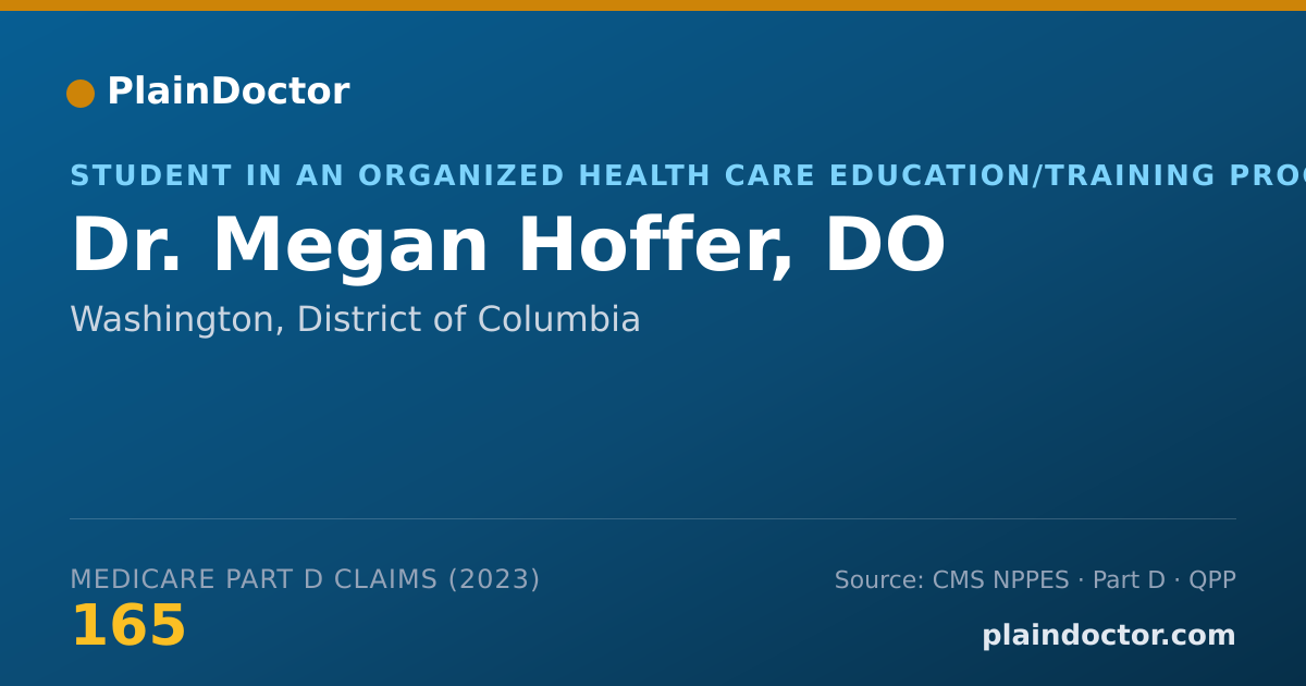 Shareable card for Megan Hoffer, DO - Student in an Organized Health Care Education/Training Program, Washington, DC