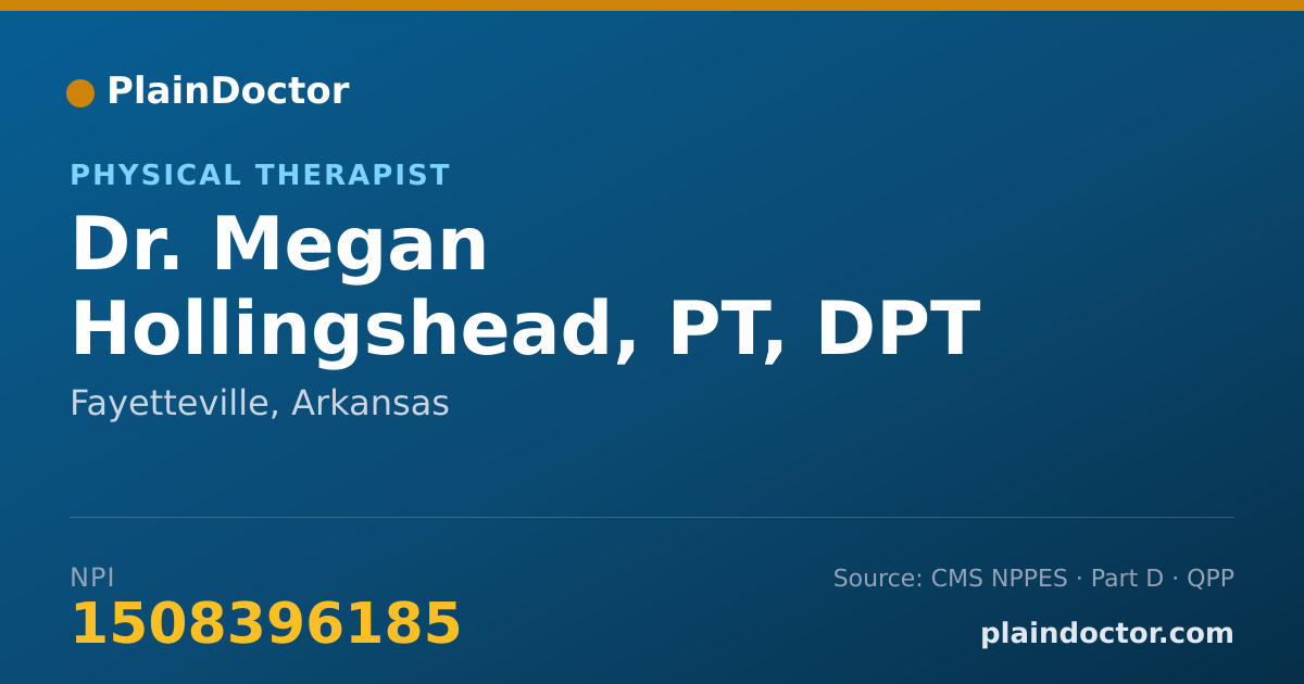Shareable card for Megan Hollingshead, PT, DPT - Physical Therapist, Fayetteville, AR