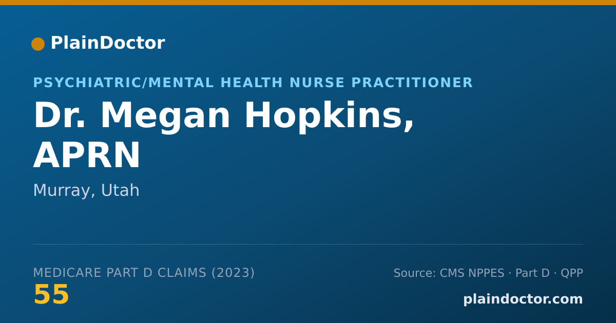 Shareable card for Megan Hopkins, APRN - Psychiatric/Mental Health Nurse Practitioner, Murray, UT