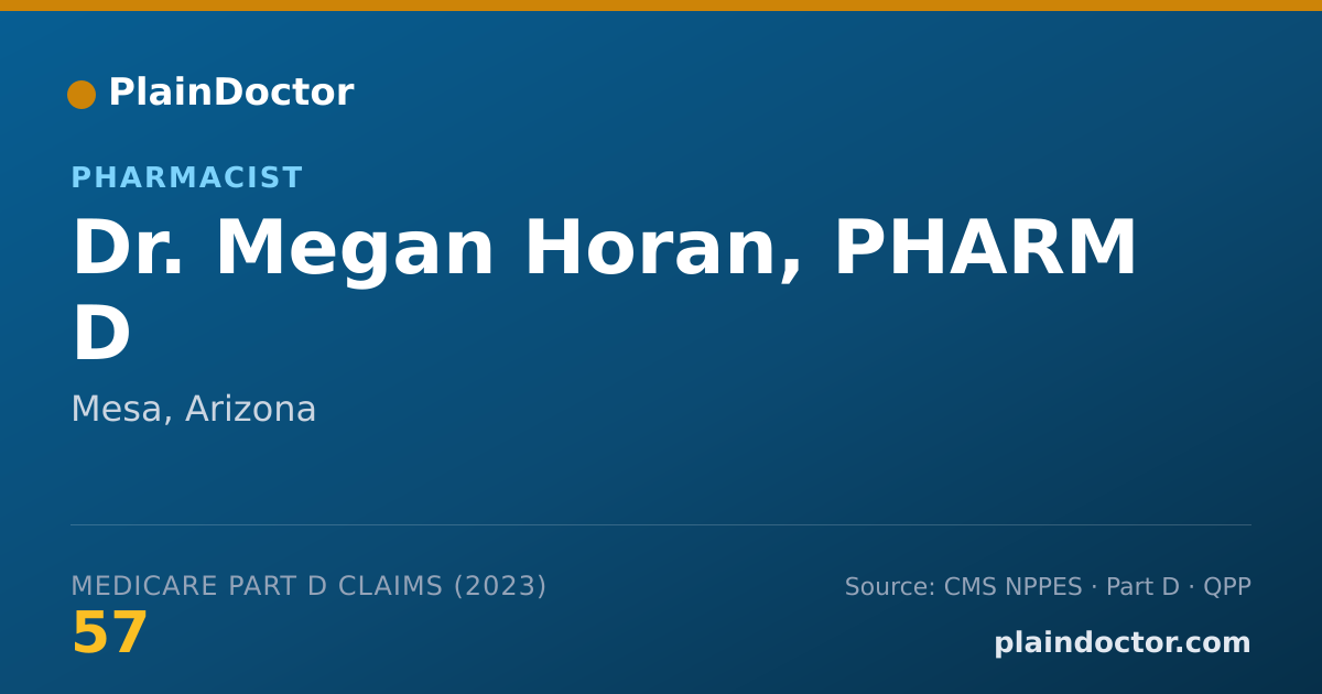 Shareable card for Megan Horan, PHARM D - Pharmacist, Mesa, AZ