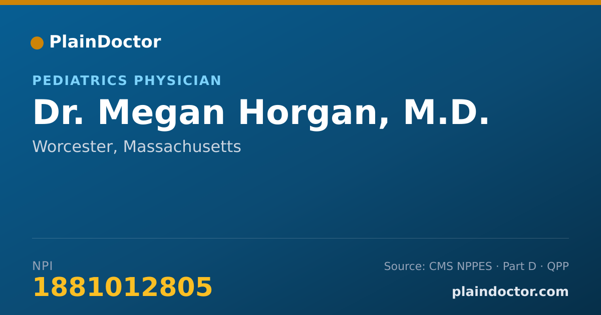 Shareable card for Megan Horgan, M.D. - Pediatrics Physician, Worcester, MA