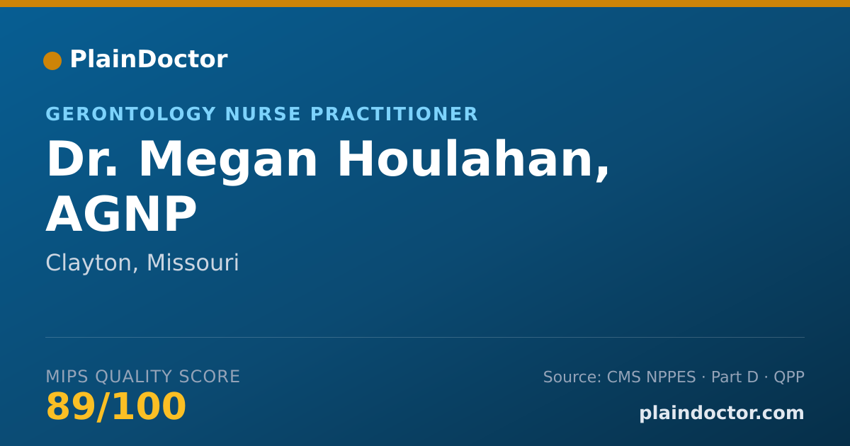 Shareable card for Megan Houlahan, AGNP - Gerontology Nurse Practitioner, Clayton, MO