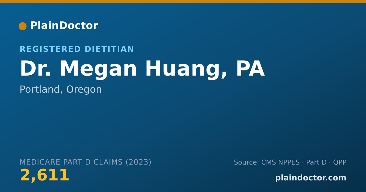 Shareable card for Megan Huang, PA - Registered Dietitian, Portland, OR